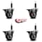 Service Caster 3.5'' Maroon Poly Swivel 1'' Expanding Stem Caster Set with Brake, 4PK SCC-EX20S3514-PPUB-MRN-PLB-1-4 - alternate 2